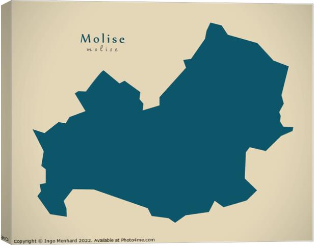 Modern Map - Molise IT Italy Canvas Print by Ingo Menhard