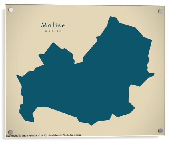 Modern Map - Molise IT Italy Acrylic by Ingo Menhard