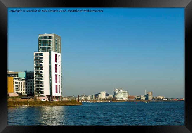Sunny Cardiff Bay and Surrounding Apartments Framed Print by Nick Jenkins