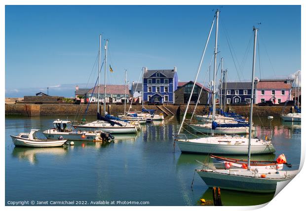 Charming Harbourmaster Hotel in Vibrant Welsh Coas Print by Janet Carmichael