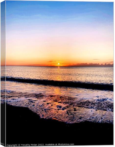 Dawlish Beach Sunrise  Canvas Print by Timothy Finlan