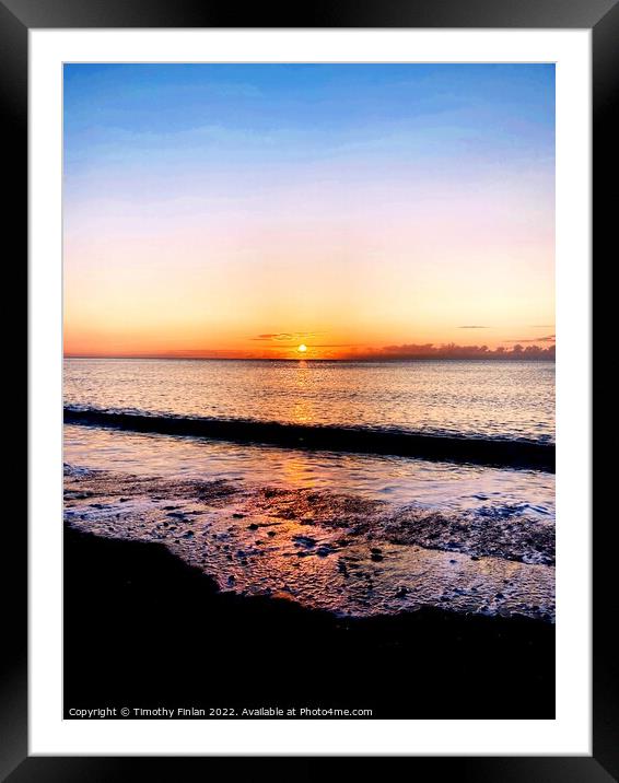Dawlish Beach Sunrise  Framed Mounted Print by Timothy Finlan