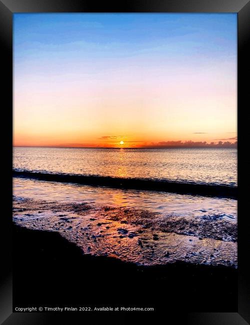 Dawlish Beach Sunrise  Framed Print by Timothy Finlan