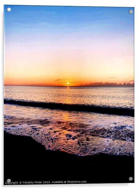 Dawlish Beach Sunrise  Acrylic by Timothy Finlan