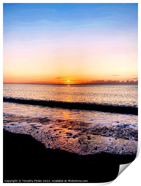 Dawlish Beach Sunrise  Print by Timothy Finlan