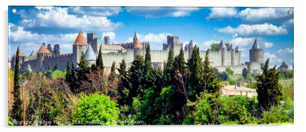 Carcassonne's Medieval Fortress Acrylic by Roger Mechan