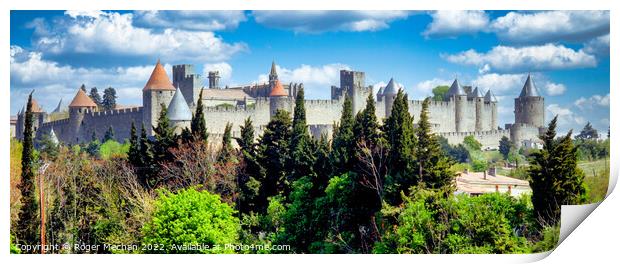 Carcassonne's Medieval Fortress Print by Roger Mechan