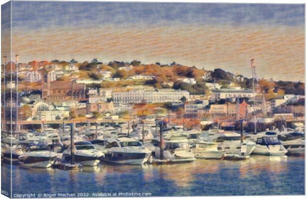 Serene Torquay Waterscape Canvas Print by Roger Mechan