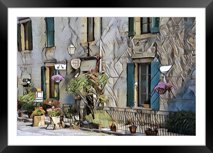 Charming Auberge in Auvergne Framed Mounted Print by Roger Mechan