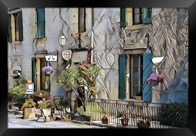 Charming Auberge in Auvergne Framed Print by Roger Mechan
