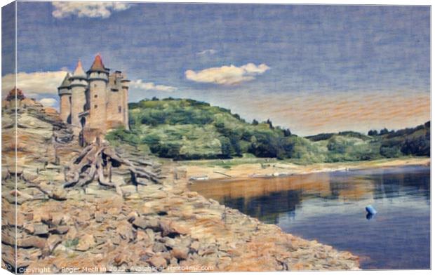 Enchanting Medieval Castle on a French Lake Canvas Print by Roger Mechan