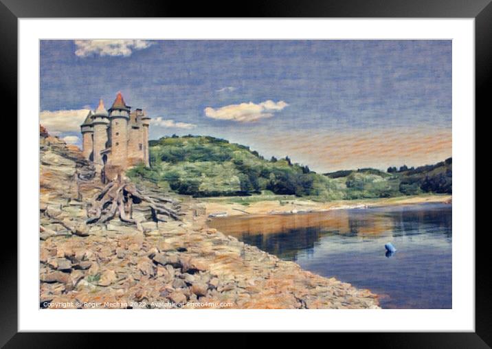 Enchanting Medieval Castle on a French Lake Framed Mounted Print by Roger Mechan