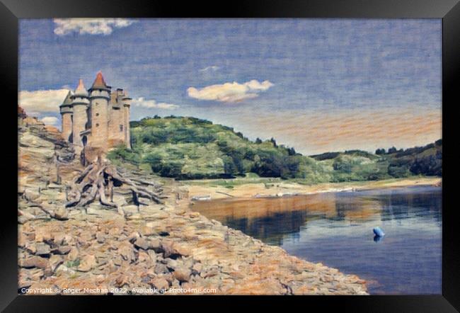 Enchanting Medieval Castle on a French Lake Framed Print by Roger Mechan