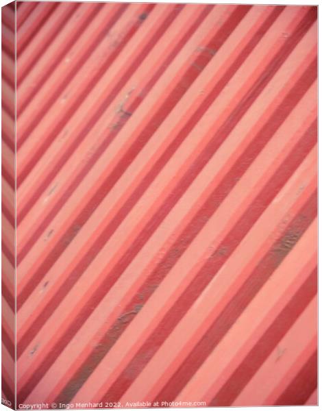 Seamless texture of coral stripes on the red roof Canvas Print by Ingo Menhard