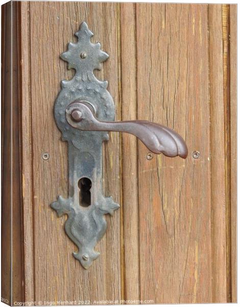 A closeup of a door handle Canvas Print by Ingo Menhard
