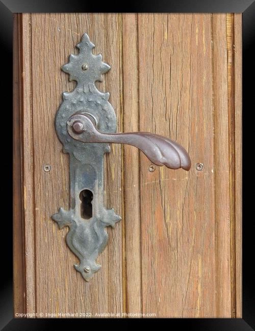 A closeup of a door handle Framed Print by Ingo Menhard