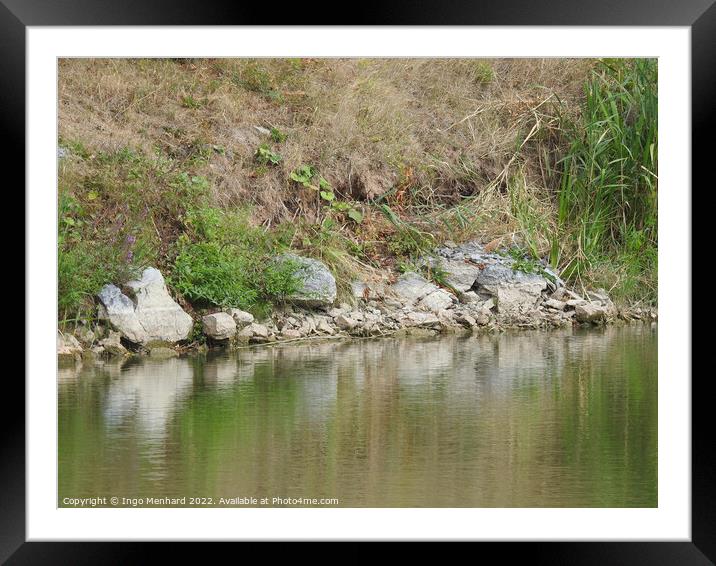 A lake near the hill Framed Mounted Print by Ingo Menhard