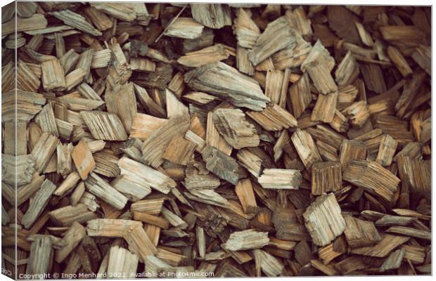 Closeup shot of different sized wood chips Canvas Print by Ingo Menhard