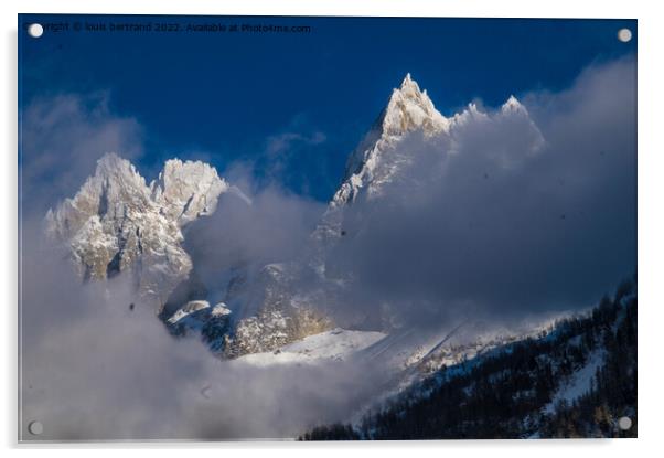 paysage des alpes française en hiver Acrylic by louis bertrand