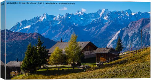 paysage des alpes suisse en automne Canvas Print by louis bertrand