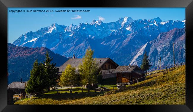 paysage des alpes suisse en automne Framed Print by louis bertrand
