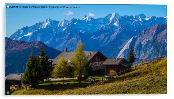 paysage des alpes suisse en automne Acrylic by louis bertrand