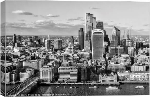 City Of London Monochrome  Canvas Print by David Pyatt