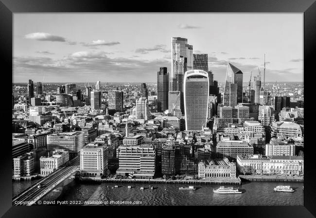 City Of London Monochrome  Framed Print by David Pyatt