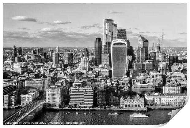 City Of London Monochrome  Print by David Pyatt