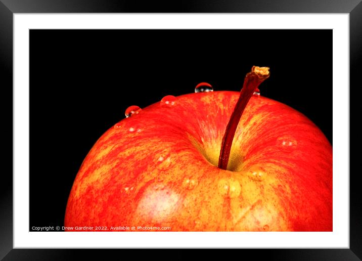 Ripe Red Apple Framed Mounted Print by Drew Gardner