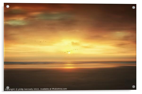 Fistral Beach Acrylic by philip kennedy