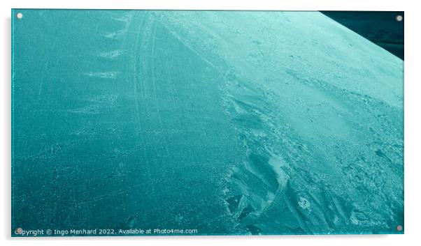 Closeup of an icy front car window Acrylic by Ingo Menhard