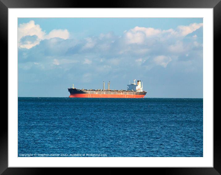 Liberian Tanker Framed Mounted Print by Stephen Hamer