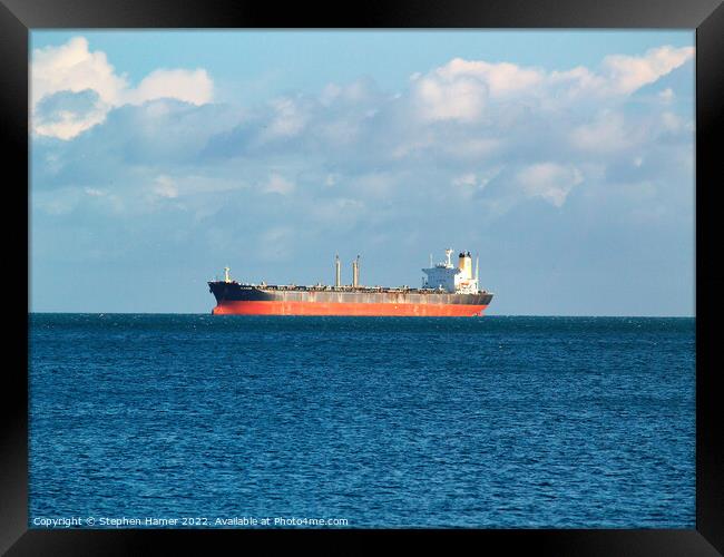 Liberian Tanker Framed Print by Stephen Hamer