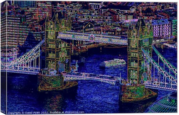 Tower Bridge Vibrant Art Canvas Print by David Pyatt