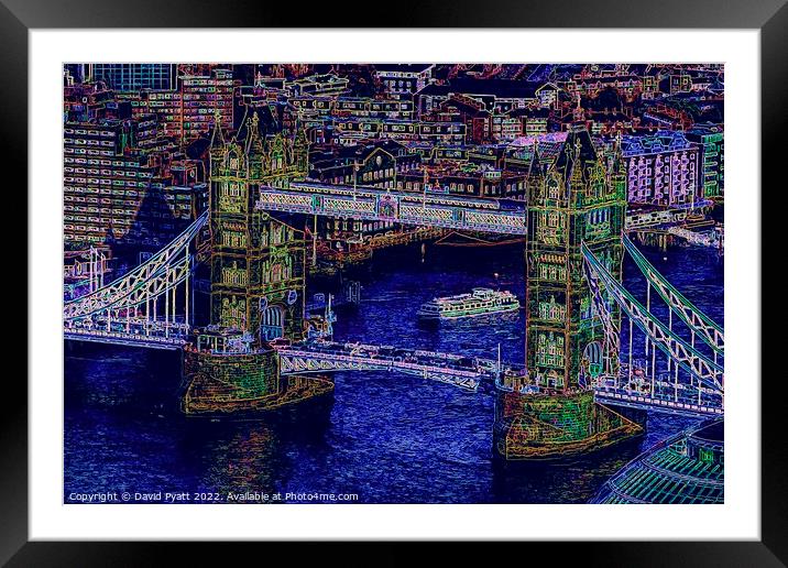 Tower Bridge Vibrant Art Framed Mounted Print by David Pyatt
