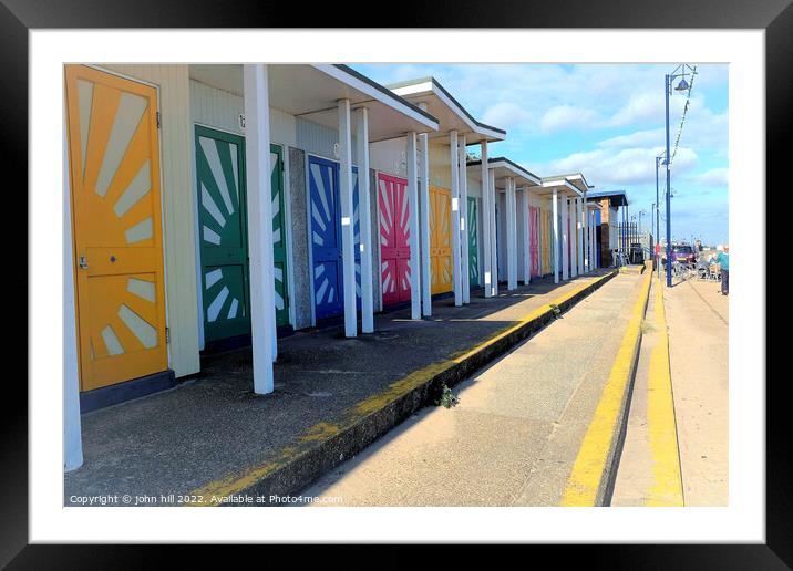 Sunshine beach huts, Mablethorpe. Framed Mounted Print by john hill