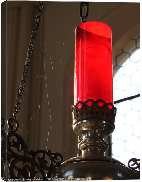 The red church candle with spider webs Canvas Print by Ingo Menhard