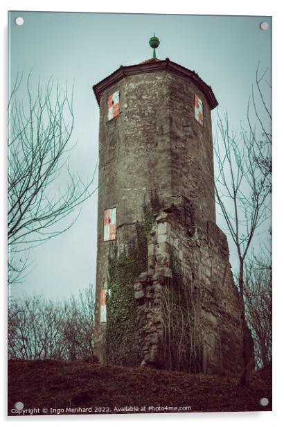 Vertical shot of the old historical medieval tower Acrylic by Ingo Menhard