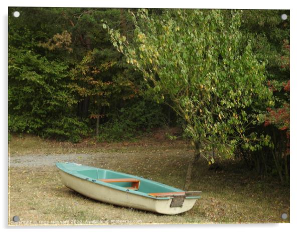 Boat near the trees Acrylic by Ingo Menhard