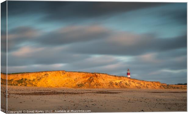 Early Light  on Happisburgh Lighthouse Canvas Print by David Powley