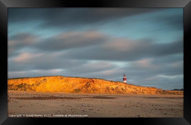 Early Light  on Happisburgh Lighthouse Framed Print by David Powley
