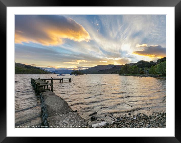 Loch Earn Sunset  Framed Mounted Print by Reg K Atkinson
