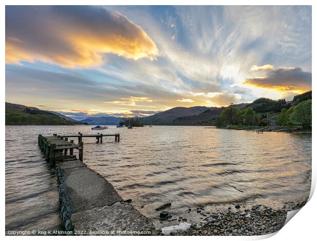 Loch Earn Sunset  Print by Reg K Atkinson