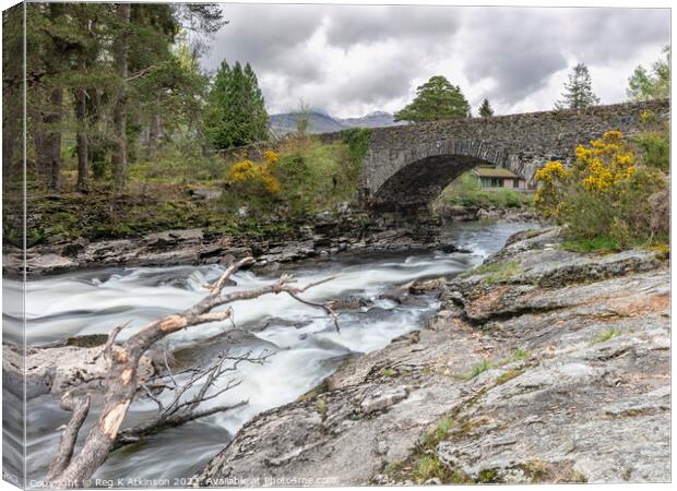 Falls of Dochart Canvas Print by Reg K Atkinson