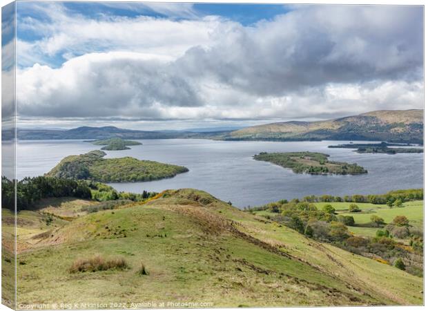 Loch Lomond from Conic Hill Descent Canvas Print by Reg K Atkinson