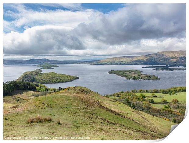 Loch Lomond from Conic Hill Descent Print by Reg K Atkinson