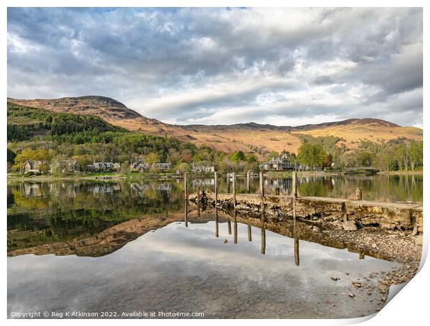 Loch Earn Reflections Print by Reg K Atkinson