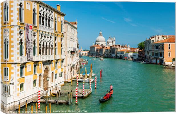 Grand Canal, Venice, Italy  Canvas Print by Justin Foulkes