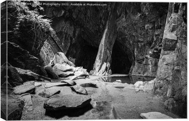 Lake District - Cathedral Cave  - Little Langdale Mono Canvas Print by Will Ireland Photography
